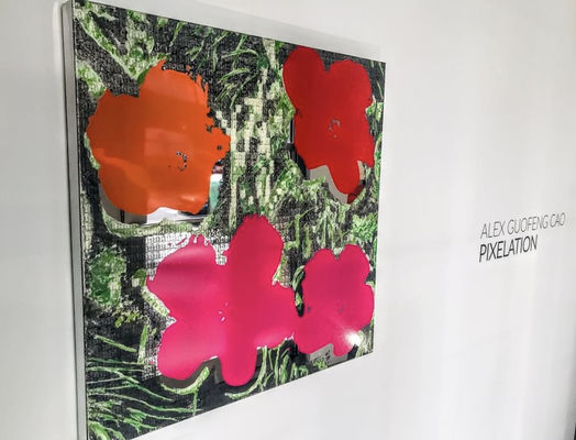 image of flowers made of photo mosaic by Alex Guofeng Cao at Fremin Gallery in NYC